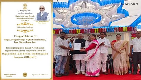 Department of Land Resources is distributing Abhinandan Patra to eligible villages