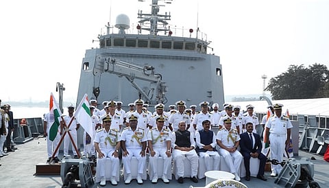 GRSE's INS Sandhayak joins Indian Navy fleet after commissioning