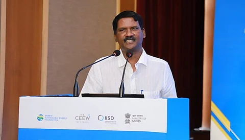 Alt="Mines Secretary VL Kantha Rao"