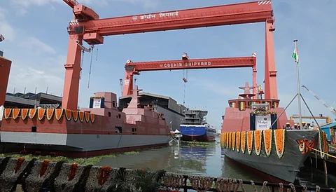 CSL launches 2 anti-submarine warfare shallow water crafts for Indian Navy