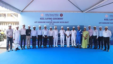 CSL marks keel laying of 6th Anti-Submarine Warfare Shallow Water Craft