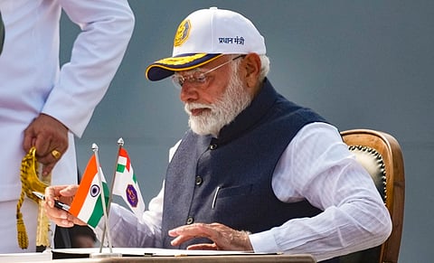 Showcasing seapower and spirituality: Modi attends warships commissioning, inaugurates temple