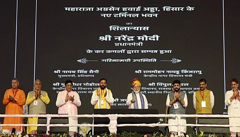 PM Modi lays foundation stone for new terminal at Hisar Airport
