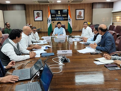 Civil Aviation Minister Naidu holds review meeting with airline representatives