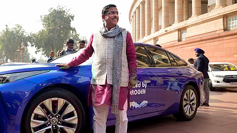 Joshi drives Toyota Mirai, India’s first hydrogen fuel cell EV, to Parliament