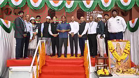 Alt="HSL achieves twin milestones in 60T Bollard Pull Tug Project for Visakhapatnam Port Authority"