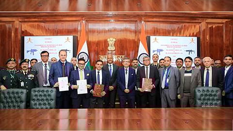 Alt="Defence Ministry signs defence procurement contracts worth Rs 4,666 crore"