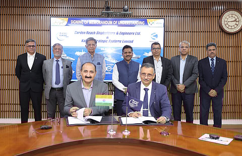 Alt="GRSE, Kalyani Strategic Systems sign MoU to develop indigenous naval and unmanned platforms"
