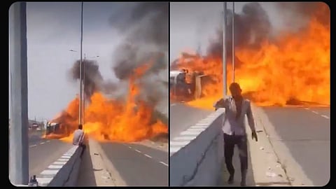 BPCL tanker overturns in Rajasthan’s Jalore; one killed in fire