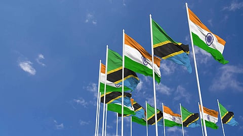 Alt="India, Tanzania flags"