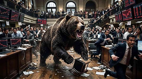 Alt="Sensex plunges 1,677 pts Rs 8.96 lakh crore erased Trump says Iran deal over"