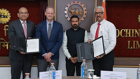 Alt="Cochin Shipyard, Synergy Marine tie up for shipbuilding and repair projects"
