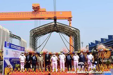 GRSE lays keel of 3rd ship of Project 17A Advanced Stealth Frigate