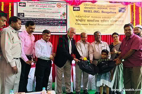 BHEL and ALIMCO distribute assistive devices to Divyangjan