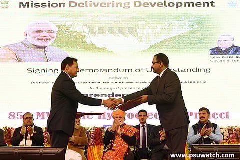Ratle hydroelectric project gets a start, MoU exchanged between NHPC, J&K