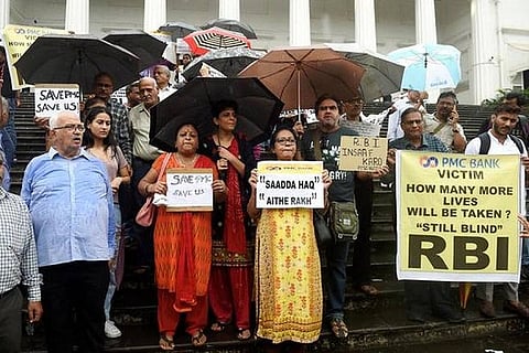 PMC Bank depositors protest outside RBI HQ in Mumbai