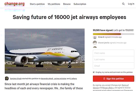 A teenagers’ petition to save her father’s job at Jet Airways has gone viral