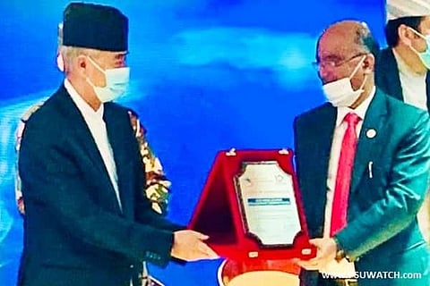 Prime Minister of Nepal felicitates SJVN CMD Nand Lal Sharma