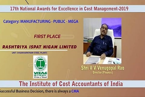 RINL bags national award in ‘Cost Management’