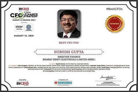 BHEL Director (Finance) Subodh Gupta gets BW ‘Best CFO PSU’ award