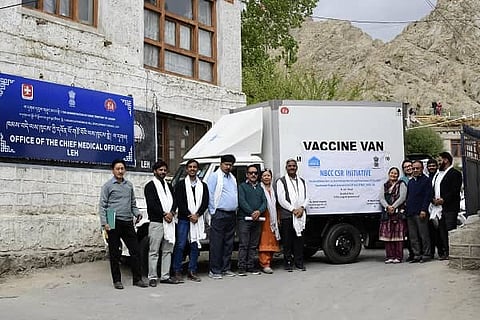 NBCC provides vaccination vans, deep freezers and refrigerators in Ladakh