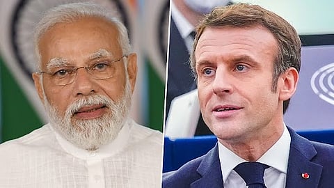 प्रधानमंत्री और फ्रांस के राष्ट्रपति महामहिम इमैनुएल मैक्रों के बीच बातचीत