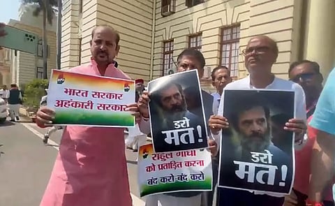 Bihar: Grand alliance parties march in support of Rahul Gandhi, says 'attack on democracy is dangerous'