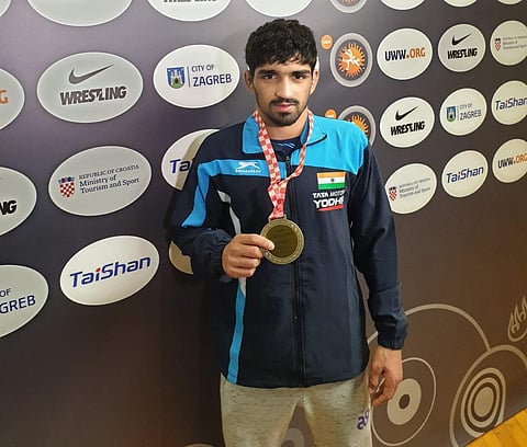 Aman Sehrawat bags India's first gold medal at the Asian Wrestling Championships in Astana