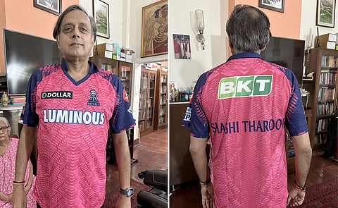 Shashi Tharoor accepted the gift of Rajasthan Royals in this style, replied in his own style
