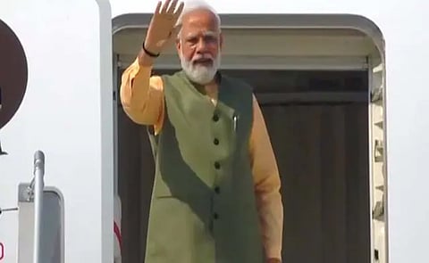 "Looking forward to exchange views": PM Modi leaves for Japan visit