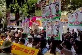 Cong MLA Supporters Protest