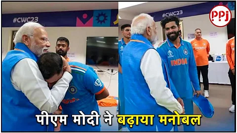 PM Modi in Team India Dressing Room
