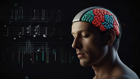 Image Showing a Sound waves coming out of brain !