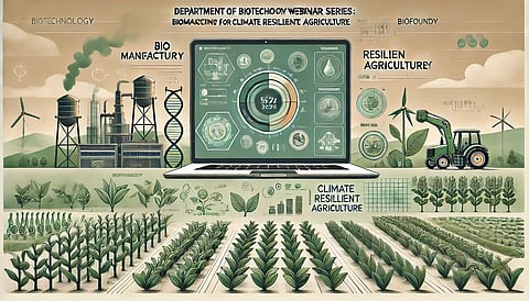 The Department of Biotechnology (DBT), Government of India, conducted the fifth webinar in its Biofoundry and Bio manufacturing Initiative series on 13th January. The session focused on “Bio manufacturing for Climate Resilient Agriculture,” a critical domain under the BioE3 (Biotechnology for Economy, Environment & Employment) Policy. Approved by the Union Cabinet in August 2024, the BioE3 Policy aims to position India as a global leader in bio-based innovations. It focuses on promoting sustainable bio manufacturing in diverse thematic areas including climate resilient agriculture, supporting economic growth while ensuring environmental sustainability.
The webinar provided a platform for academia, industry leaders, start-ups, and researchers to discuss advancements as well as opportunities in sustainable and regenerative agriculture. The discussions underscored the growing importance of climate resilience in Agriculture to sustain yields, improve quality while safeguarding the environment and ensure safe food for our future generations. The entire value chain starting from production, processing, consumption and waste management needs to be revamped to acquire maximum efficiency reduce wastage.
Dr. Vaishali Panjabi, Scientist ‘F’, DBT, emphasized that the BioE3 Policy’ vision is to galvanize high-performance bio manufacturing for sustainable green growth. She stated that the BioE3Policy will position the country as a leader in biotech led solutions for the critical challenges in diverse sectors and set country towards a sustainable future, a profitable economic milieu while safeguarding environment. She informed that the fifth webinar in this series focuses on building climate resilience in the Agriculture sector, a critical vertical under the policy, stating, “Agriculture embodies the spirit of human survival, yet it is both a significant contributor to climate change and deeply vulnerable to its impacts. This dual challenge calls for urgent and renewed efforts to explore sustainable, biotechnology-driven solutions that can transform the sector—ensuring we meet global food and feed demands, reduce environmental impact and drive India’s bio economy.”
Dr. Sumita Kumari, Scientist ‘D’, DBT, provided an overview of the thematic sector, discussing the applications and potential of bio manufacturing in transforming Agriculture sector in the country. She highlighted the role of sustainable practices and disruptive technologies in harnessing the rich bio resources diversity within the country for embedding climate resilience in agriculture.
Dr. Gopaljee Jha, from the Plant microbe interactions lab at NIPGR, New Delhi, delved into how India can leverage its vast bio resources pool to develop bio-based solutions for sustaining agriculture production systems amidst changing climate. He outlined strategies to catalyze indigenous solutions for improving plant productivity through microbial and plant systems, scale up manufacturing capacities, and leverage advanced technologies like synthetic biology and AI/ML to enhance microbial chassis for novel bio protectants, bio stimulants and bio fertilzers for sustaining plant yields.
Dr. Renuka Diwan, Co-founder and CEO, Bioprime Agri solutions Pvt Ltd., presented an industry perspective on the bio manufacturing requirements for building climate resilience in agriculture. She discussed the various facets of sourcing raw material, standardization, process optimization and yield enhancement. Dr. Diwan also highlighted how the BioE3 Policy is fostering an enabling environment for long-term growth and global competitiveness in the Agriculture sector. She also highlighted the technology requirements for bio manufacturing scale-up and importance of financial support channels & incentives to steer these efforts.
The session concluded with a vibrant Q&A segment moderated by DBT and BIRAC officials. Participants actively engaged with the experts, discussing challenges and opportunities in bio manufacturing for climate resilience and addressing regulatory considerations.