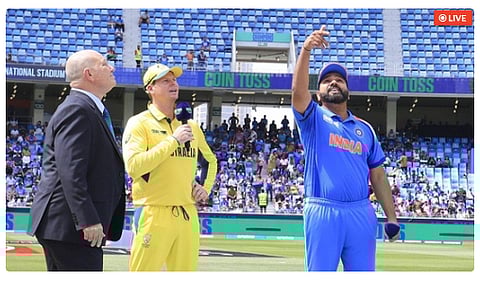 In a high-stakes Champions Trophy semi-final clash, Australia won the toss and elected to bat first against India. Indian skipper Rohit Sharma’s struggle with tosses in crucial matches continued, handing the Aussies an early strategic advantage.
Both teams have fielded strong XIs, with India banking on their in-form top order and spin duo, while Australia looks to set a challenging target with their power-packed batting lineup. Fans can expect an intense battle as these two cricketing giants face off for a spot in the final. Stay tuned for live updates!
