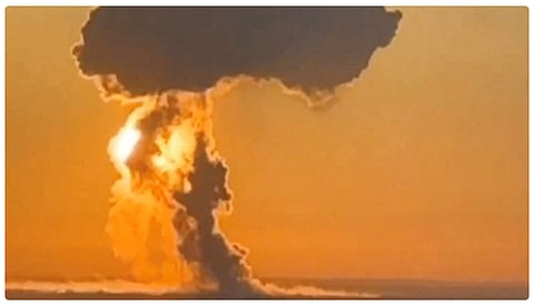 On March 20, 2025, Ukraine conducted a drone strike on Russia's Engels airbase, located approximately 700 kilometers from the front lines. The attack resulted in a significant explosion, producing a mushroom cloud visible from a considerable distance. Engels airbase is known to house Russia's strategic nuclear-capable bombers, including the Tupolev Tu-160 models.
The explosion caused damage to nearby residential areas, leading to the evacuation of civilians and the declaration of a state of emergency in the Engels district. Local reports indicate that the blast originated from a missile and fuel-packed ammunition depot within the airbase.
In response, Russia's defense ministry claimed that air defenses intercepted 132 Ukrainian drones across various regions, including 54 in the Saratov area, where Engels is situated.
This incident underscores Ukraine's expanding military capabilities and its willingness to target strategic sites deep within Russian territory. The situation remains fluid, with potential implications for the ongoing conflict between the two nations.