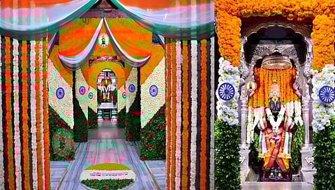 स्वातंत्र्यदिन : श्री विठ्ठल मंदिरात तिरंगा आरास