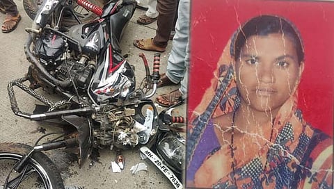 कंटेनर दुचाकी अपघातात दोन सख्ख्या बहिणी जागीच ठार