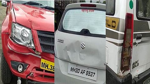 राज्यपाल भगतसिंह कोश्यारी यांच्या ताफ्यातील तीन वाहने धडकली