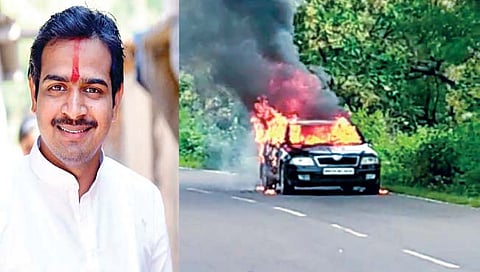 कोल्हापूर : बोरपाडळे घाटात कार पेटली; चालकाचा होरपळून मृत्यू