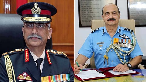 लष्करप्रमुख मनोज नरवणे आणि नुतन हवाई दल प्रमुख विवेक राम चौधरी