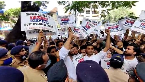 राहुल गांधींचा अपमान, नविका कुमार यांच्याविरोधात काँग्रेसचा मोर्चा