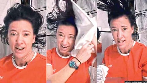 अंतराळात केसांना शाम्पू कसा लावायचा?