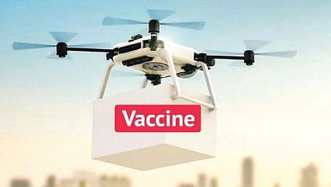 लस ड्रोनद्वारे प्रथमच पोहोचली दुर्गम भागात