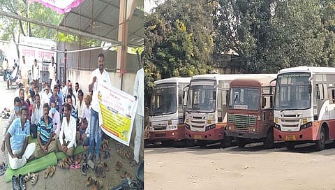 पैठण : एसटी आगारामध्ये प्रलंबित मागण्यांसाठी बंद आंदोलन