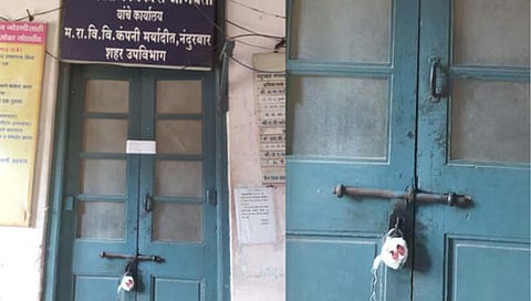 वीज खंडित केल्याने तहसीलदारांनी वीजवितरणच्या कार्यालयाला ठोकले टाळे