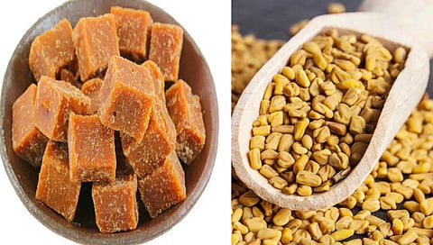 Benefits jaggery fenugreek : पांढरे केस काळे करण्यासाठी हजारो खर्च करताय, हा घरगुती उपाय एकदा कराच