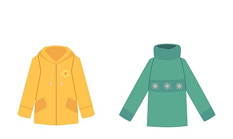 raincoat and sweater