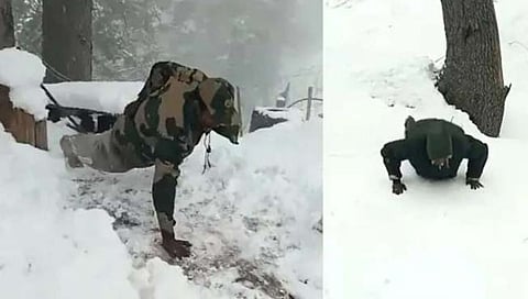 BSF jawan : बीएसएफ जवानाला सलाम… बर्फात ४० सेकंदात ४७ पुशअप्स ( व्हिडिओ व्हायरल )