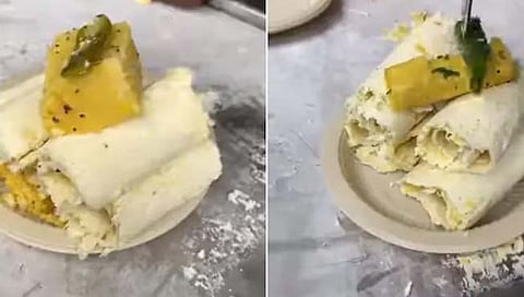 Hatke Recipe : आयस्क्रीम रोल विथ ढोकळा अँड खांडवी ! Viral Video